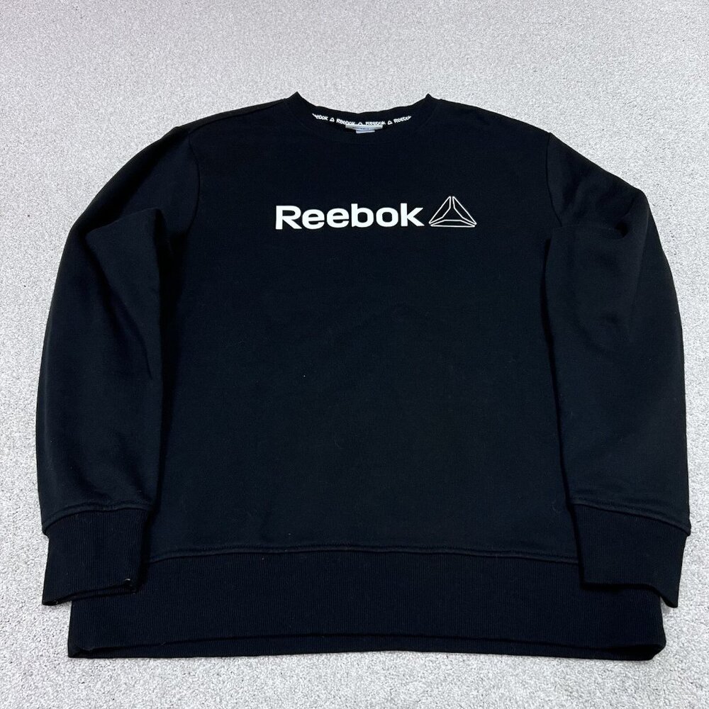 Reebok Sweatshirt Men’s Black Long Sleeve Pullover Size Large